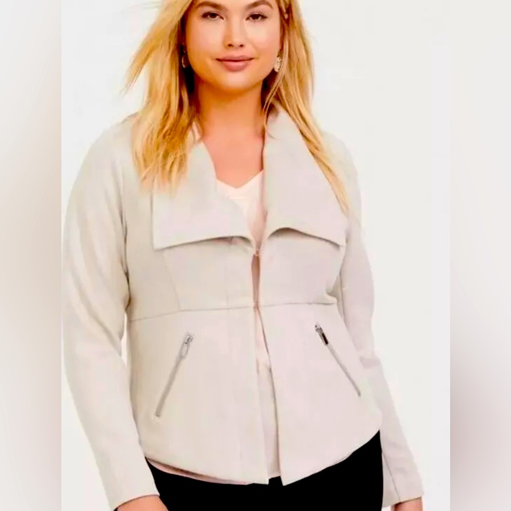 Torrid Faux Suede Peplum Jacket size 0 (10-14)